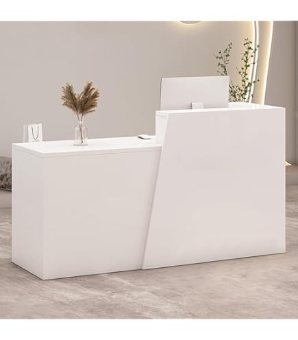 Amazon.co.jp: レジカウンター おしゃれ スリム ホワイト 完成品 受付